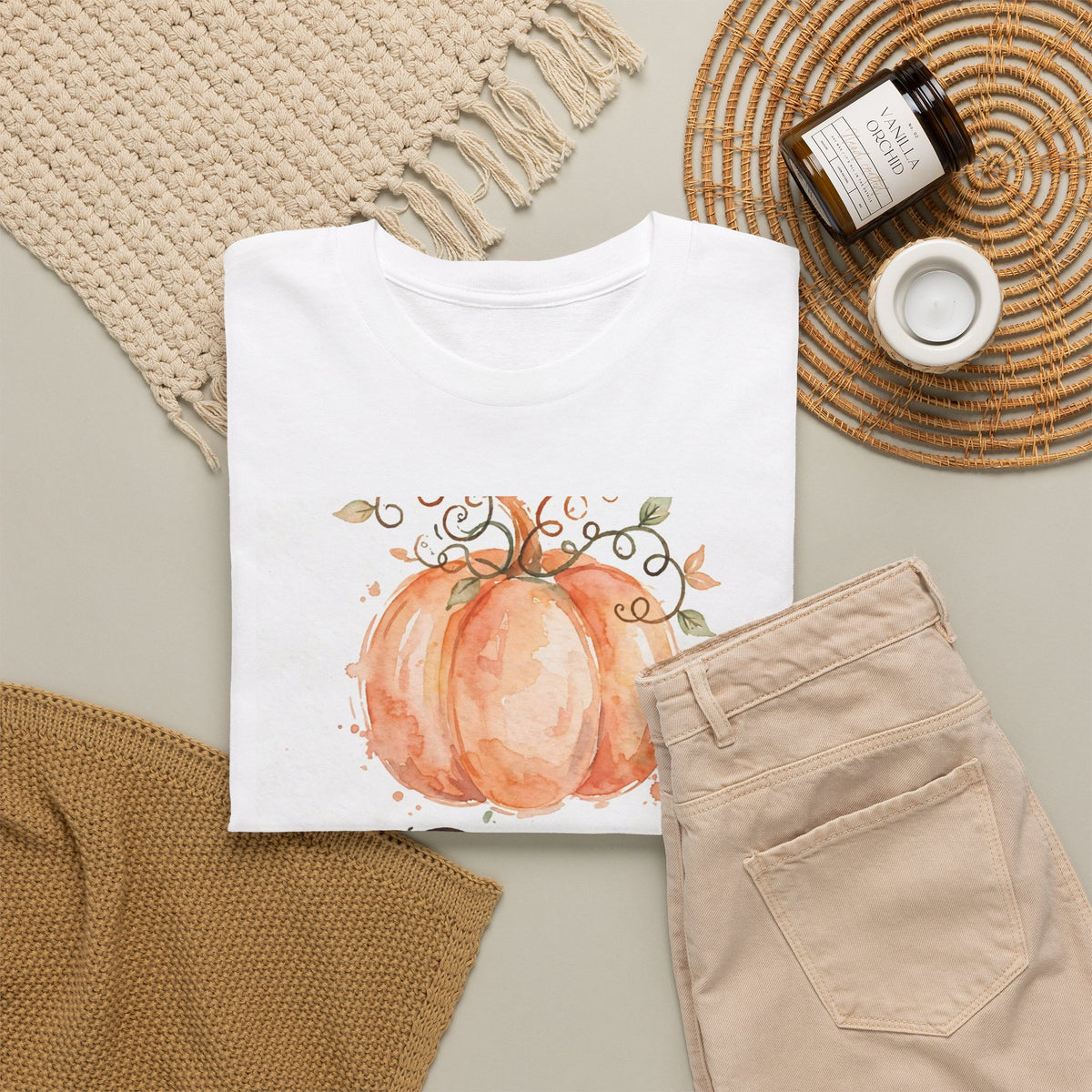 Boo Auntie Halloween T-Shirt - Watercolor Pumpkin Tee