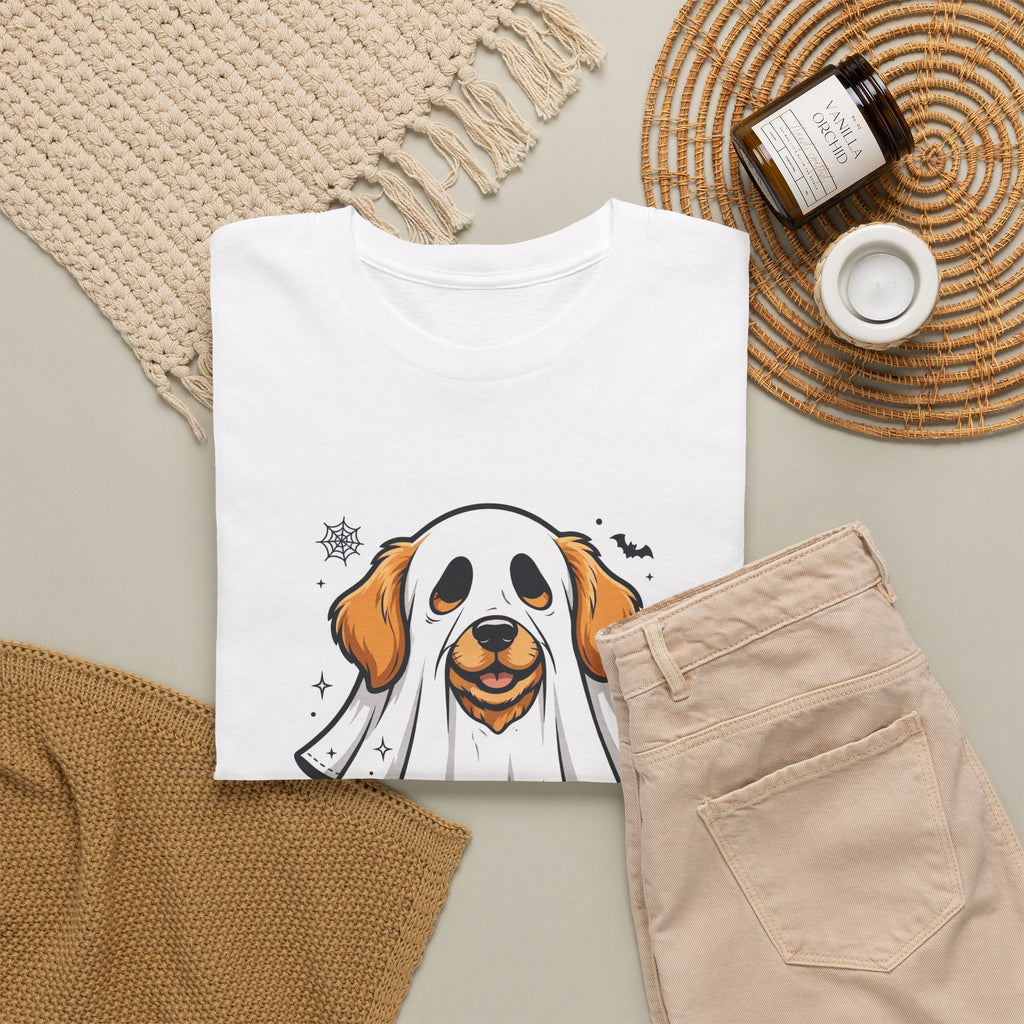 Spooky Dog Mom Halloween T-Shirt - Ghost Dog Golden Retriever Tee