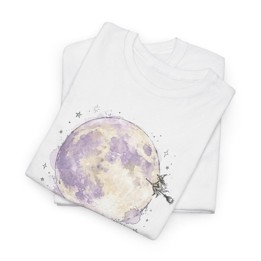 Witch Mama Halloween T-Shirt - Watercolor Moon Tee