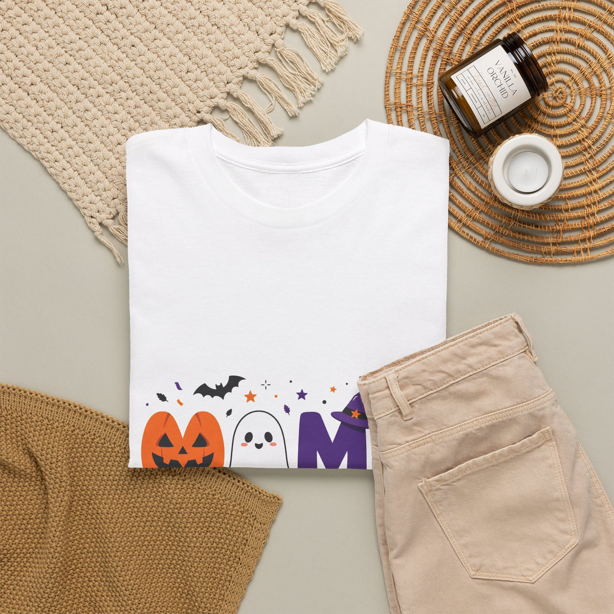 Halloween Mama Letters T-Shirt - Spooky Mama Icons Tee