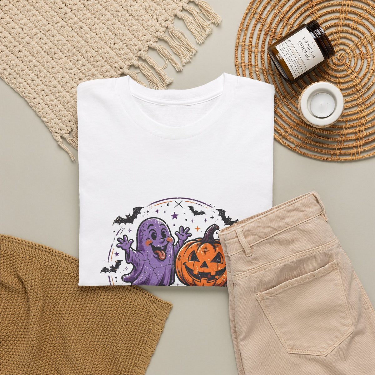 Spooked by 67 Halloween T-Shirt - Ghost and Pumpkin Tee