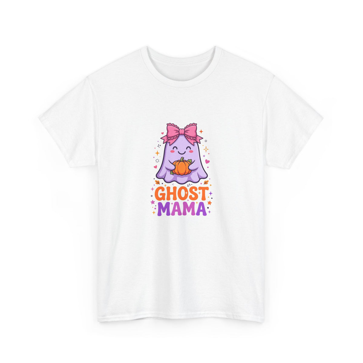 Ghost Mama Halloween T-Shirt - Cute Pink Bow Ghost Tee