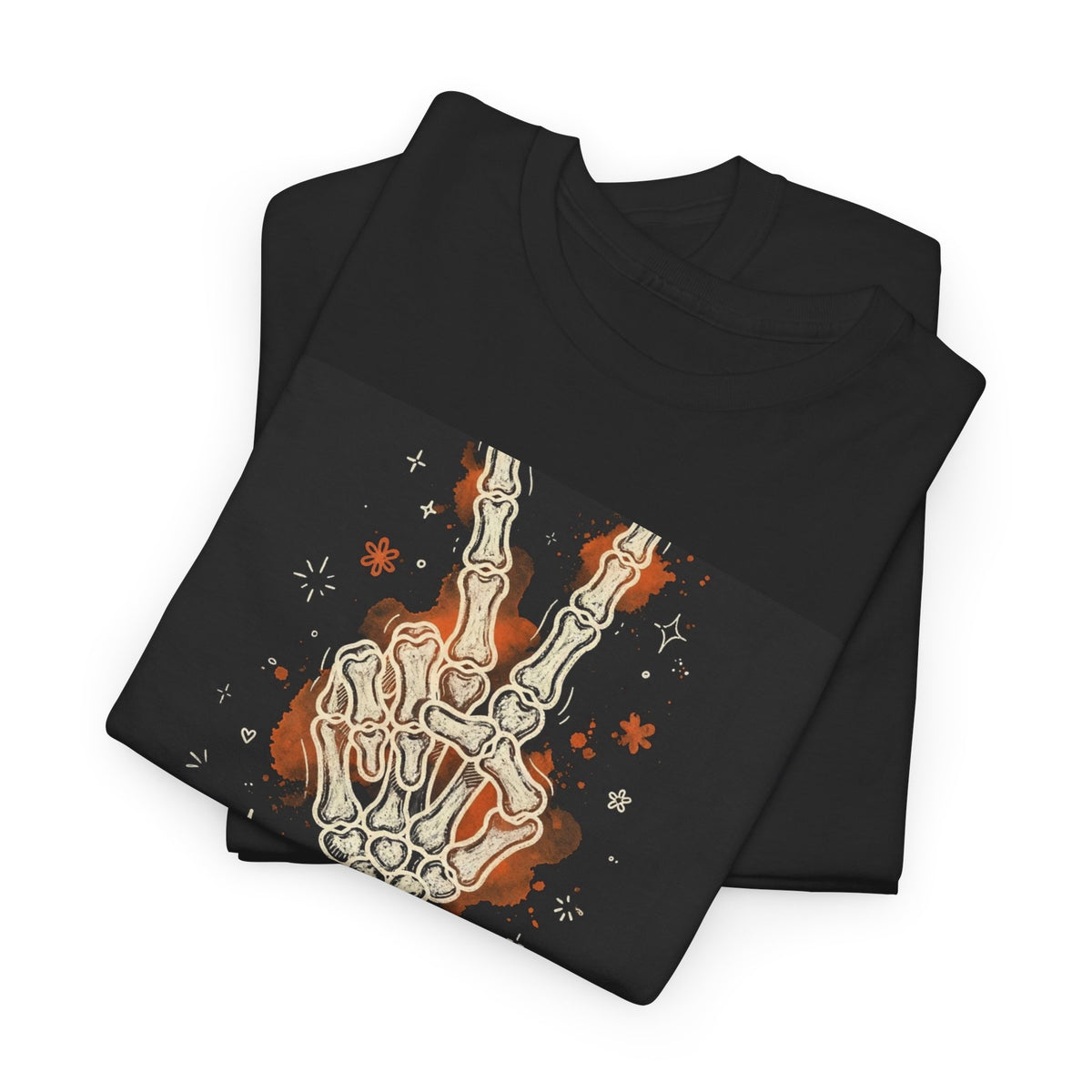 Creepin' It Real Halloween T-Shirt - Chalk Skeleton Black Tee