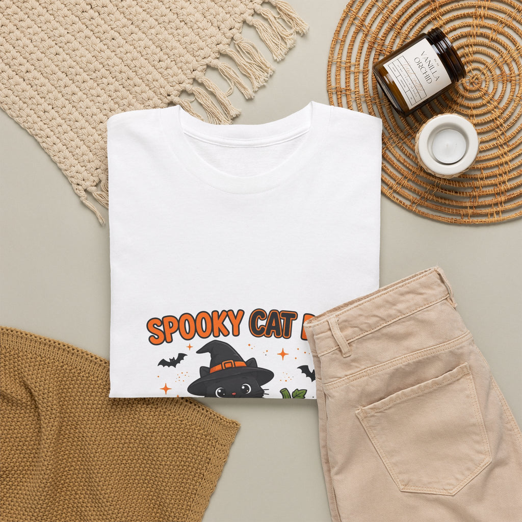 Spooky Cat Dad Halloween T-Shirt - Funny Witch Cat Tee