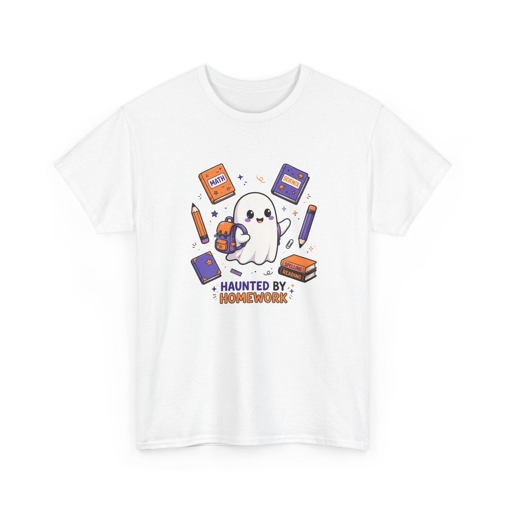 Haunted by Homework Halloween T-Shirt - Kid Ghost Tee