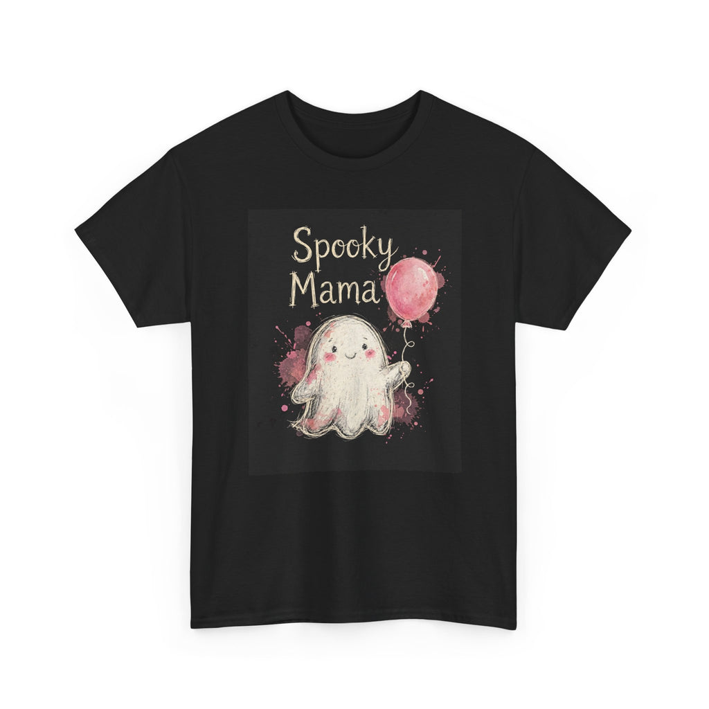 Spooky Mama Halloween T-Shirt - Chalk Ghost Black Tee