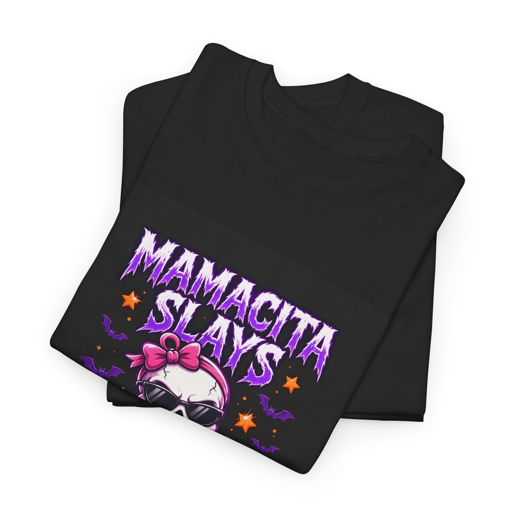 Mamacita Slays Halloween T-Shirt Black - Badass Skeleton Mamacita Tee