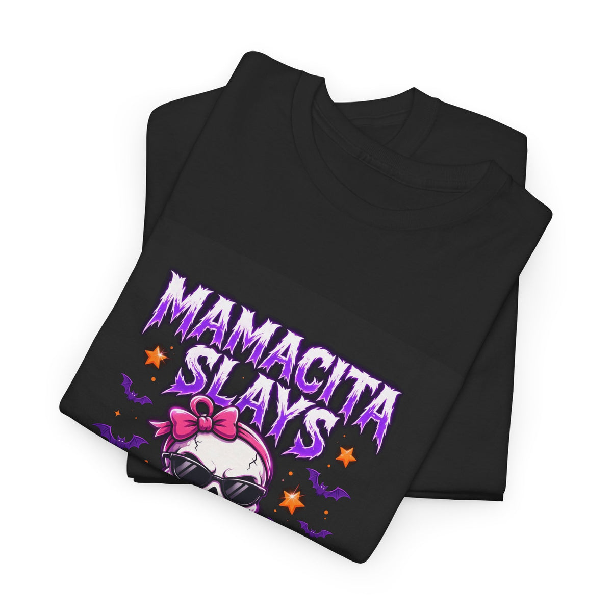 Mamacita Slays Halloween T-Shirt Black - Badass Skeleton Mamacita Tee
