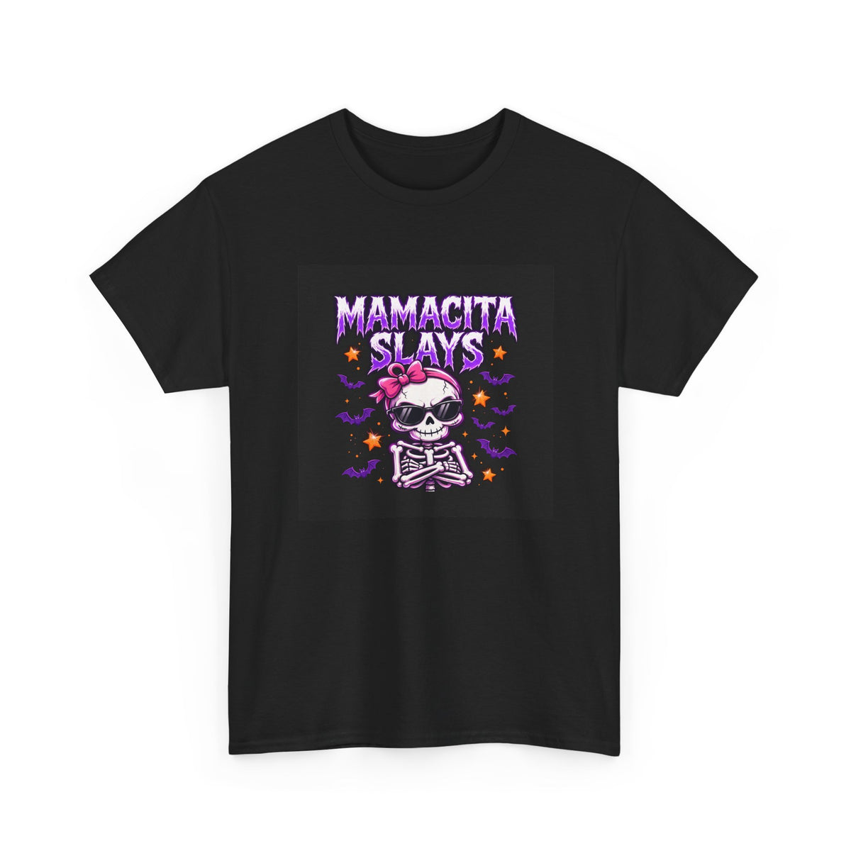 Mamacita Slays Halloween T-Shirt Black - Badass Skeleton Mamacita Tee