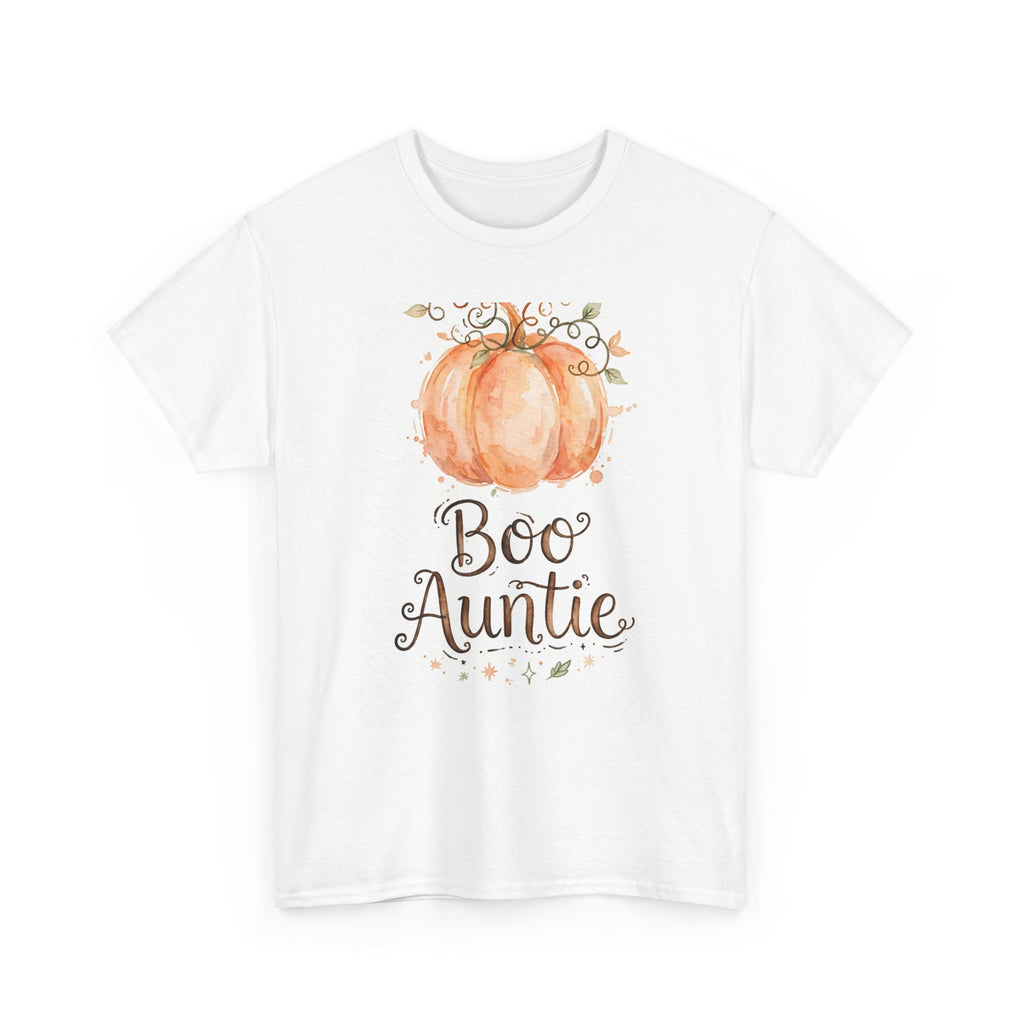 Boo Auntie Halloween T-Shirt - Watercolor Pumpkin Tee