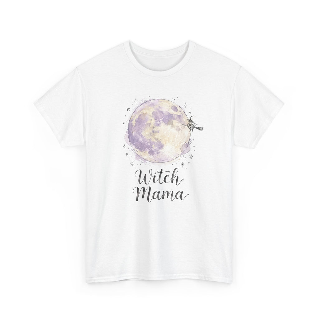 Witch Mama Halloween T-Shirt - Watercolor Moon Tee