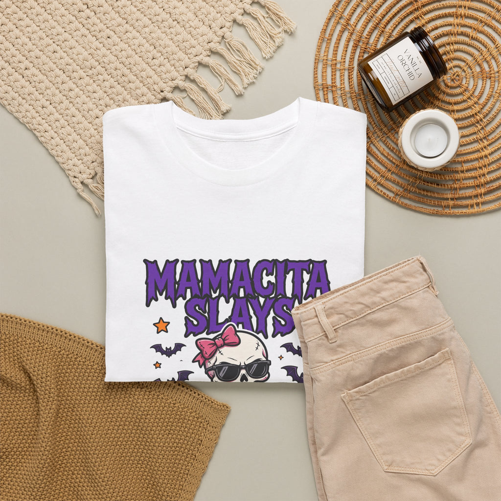 Mamacita Slays Halloween T-Shirt - Badass Skeleton Mamacita Tee