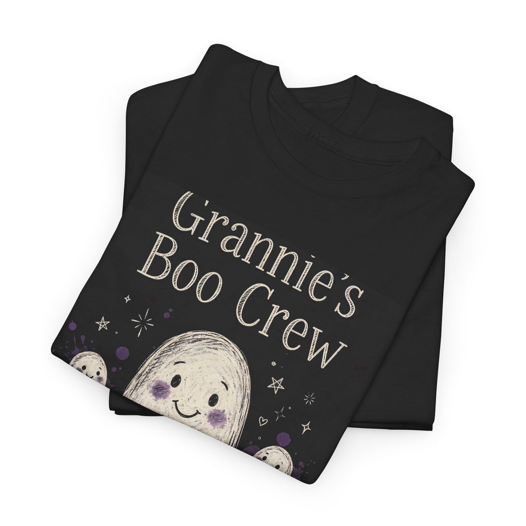 Grannie's Boo Crew Halloween T-Shirt - Chalk Ghost Black Tee