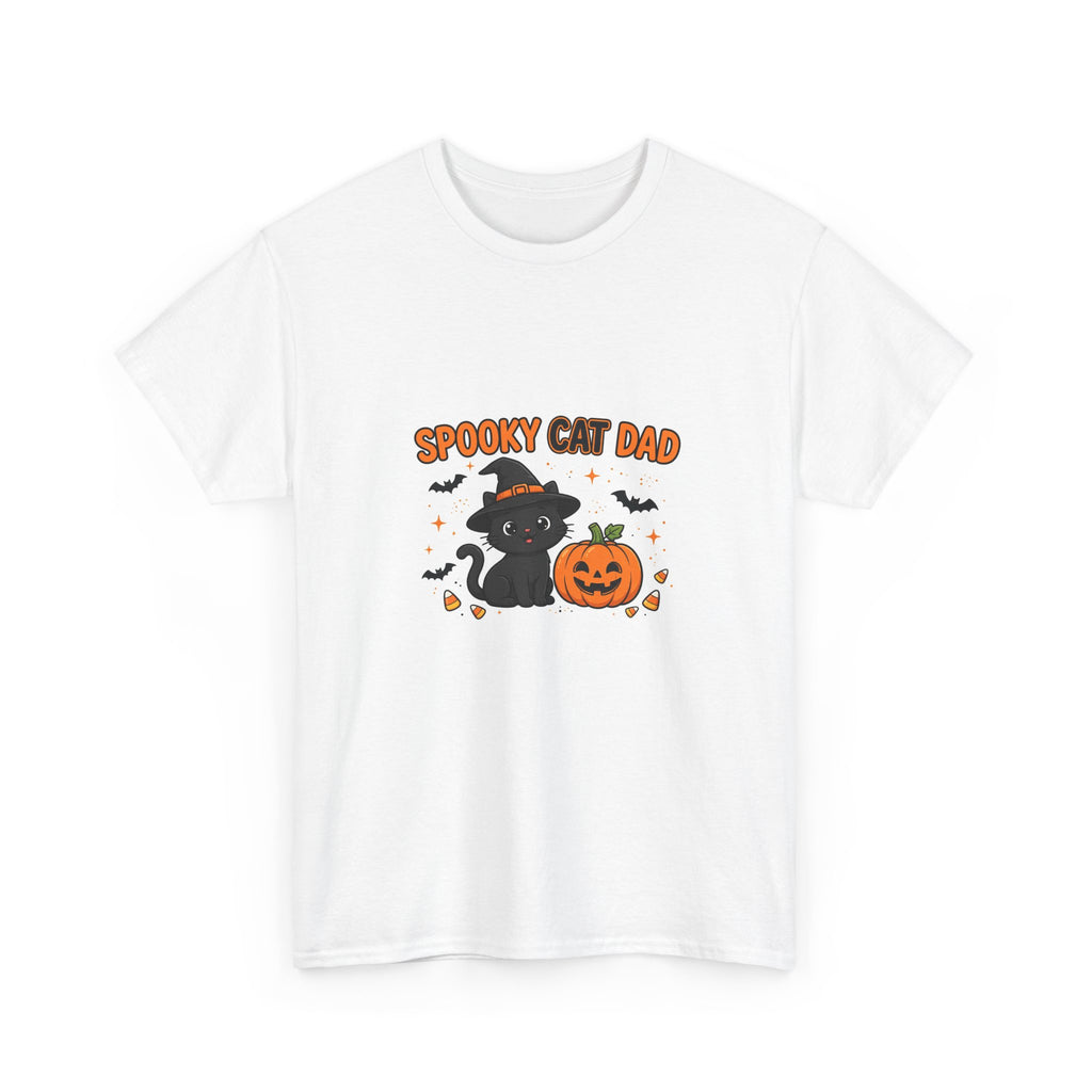 Spooky Cat Dad Halloween T-Shirt - Funny Witch Cat Tee