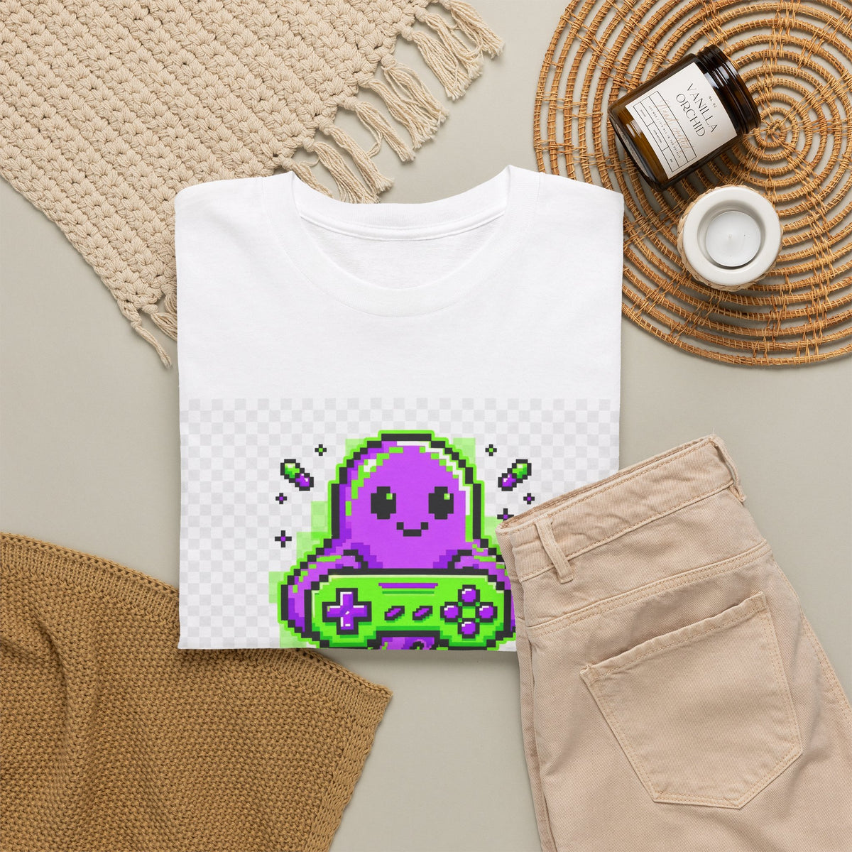 Ghost Gamer Halloween T-Shirt - Retro Pixel Ghost Gaming Tee