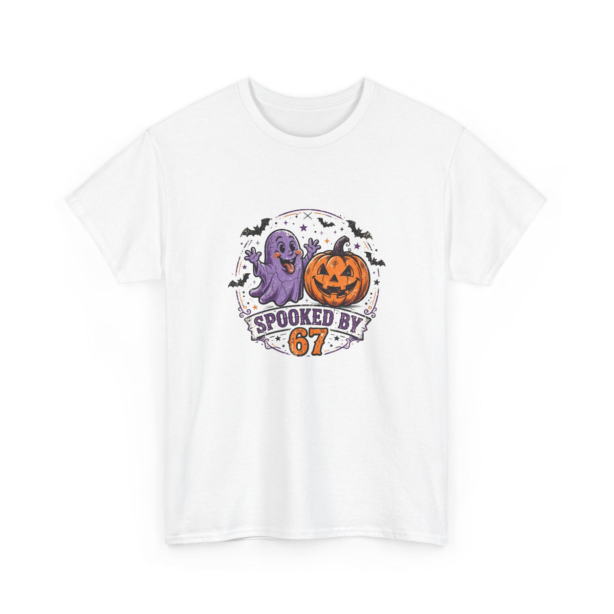 Spooked by 67 Halloween T-Shirt - Ghost and Pumpkin Tee