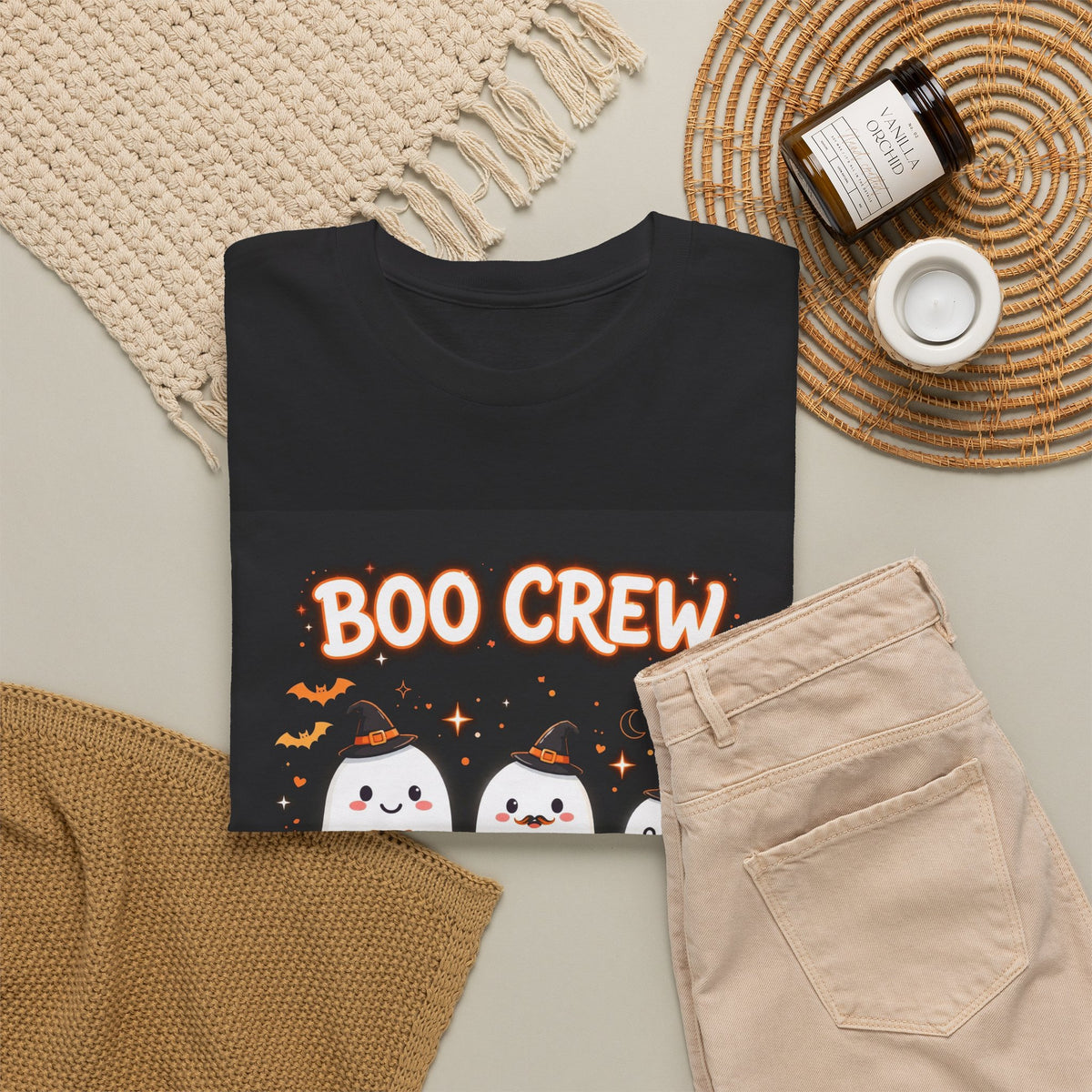 Boo Crew Halloween T-Shirt Black - Cute Matching Family Ghost Tee