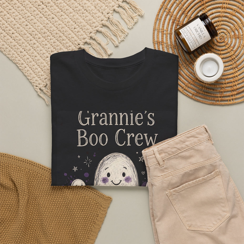 Grannie's Boo Crew Halloween T-Shirt - Chalk Ghost Black Tee