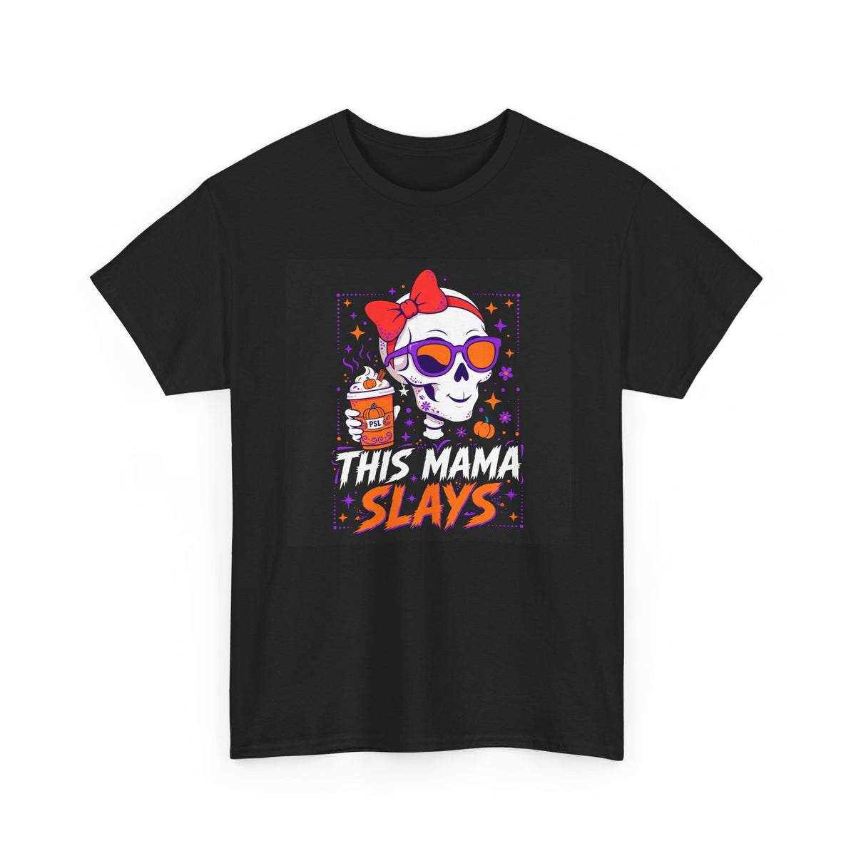 This Mama Slays Halloween T-Shirt Black - Skeleton Mama Tee
