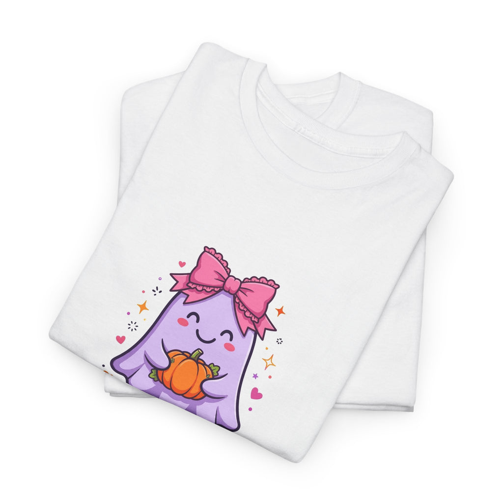 Ghost Mama Halloween T-Shirt - Cute Pink Bow Ghost Tee