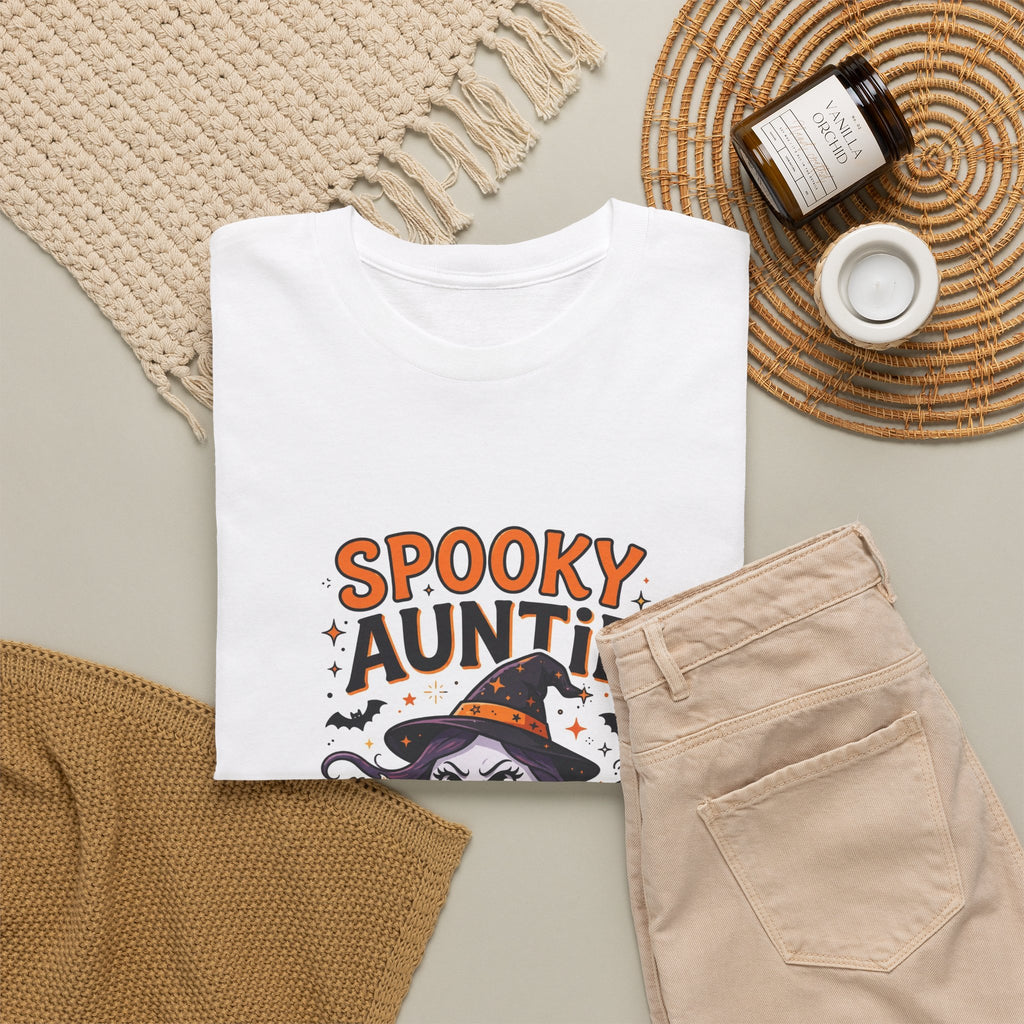 Spooky Auntie Halloween T-Shirt - Sassy Witch Ghost Tee