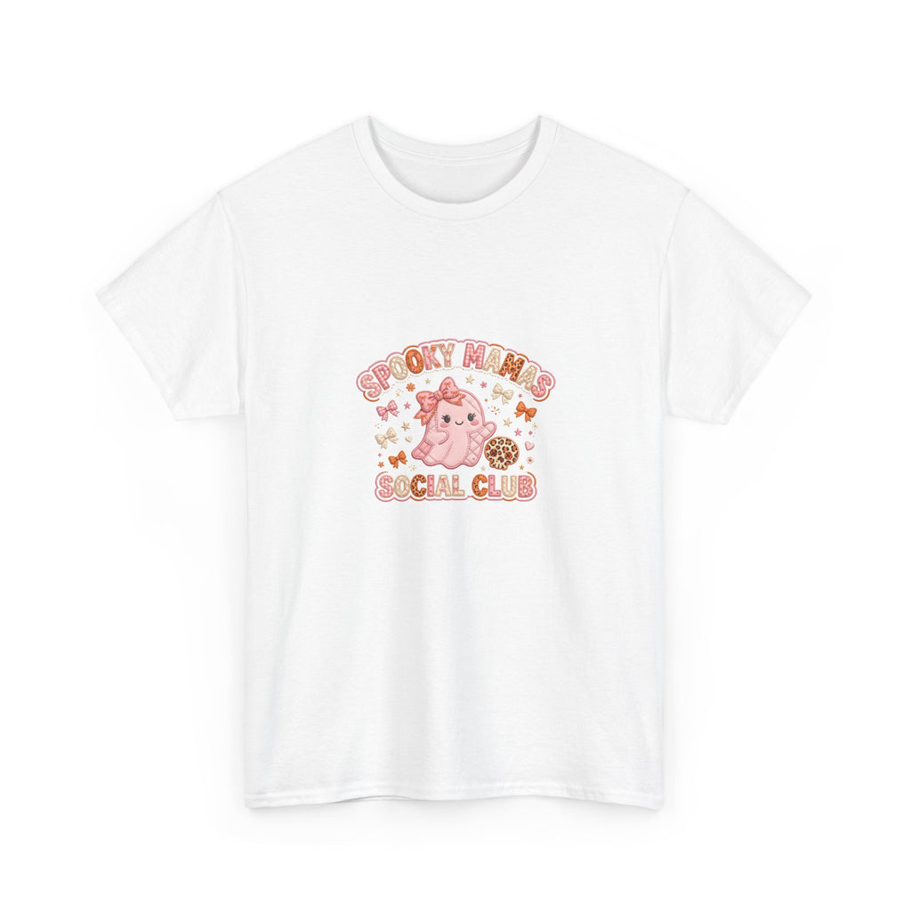 Spooky Mamas Social Club Halloween T-Shirt - Coquette Ghost Tee