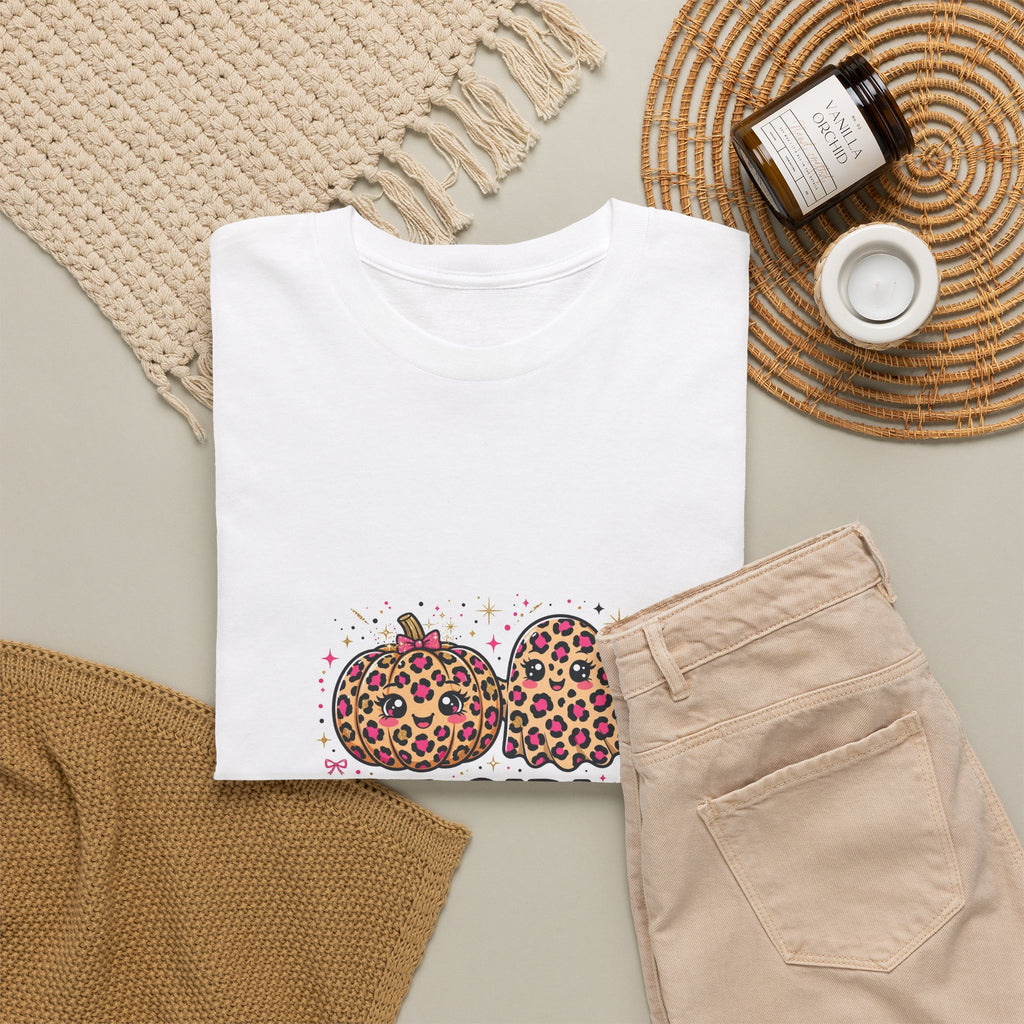 It Girl of Spooky Season Halloween T-Shirt - Leopard Pumpkin Tee