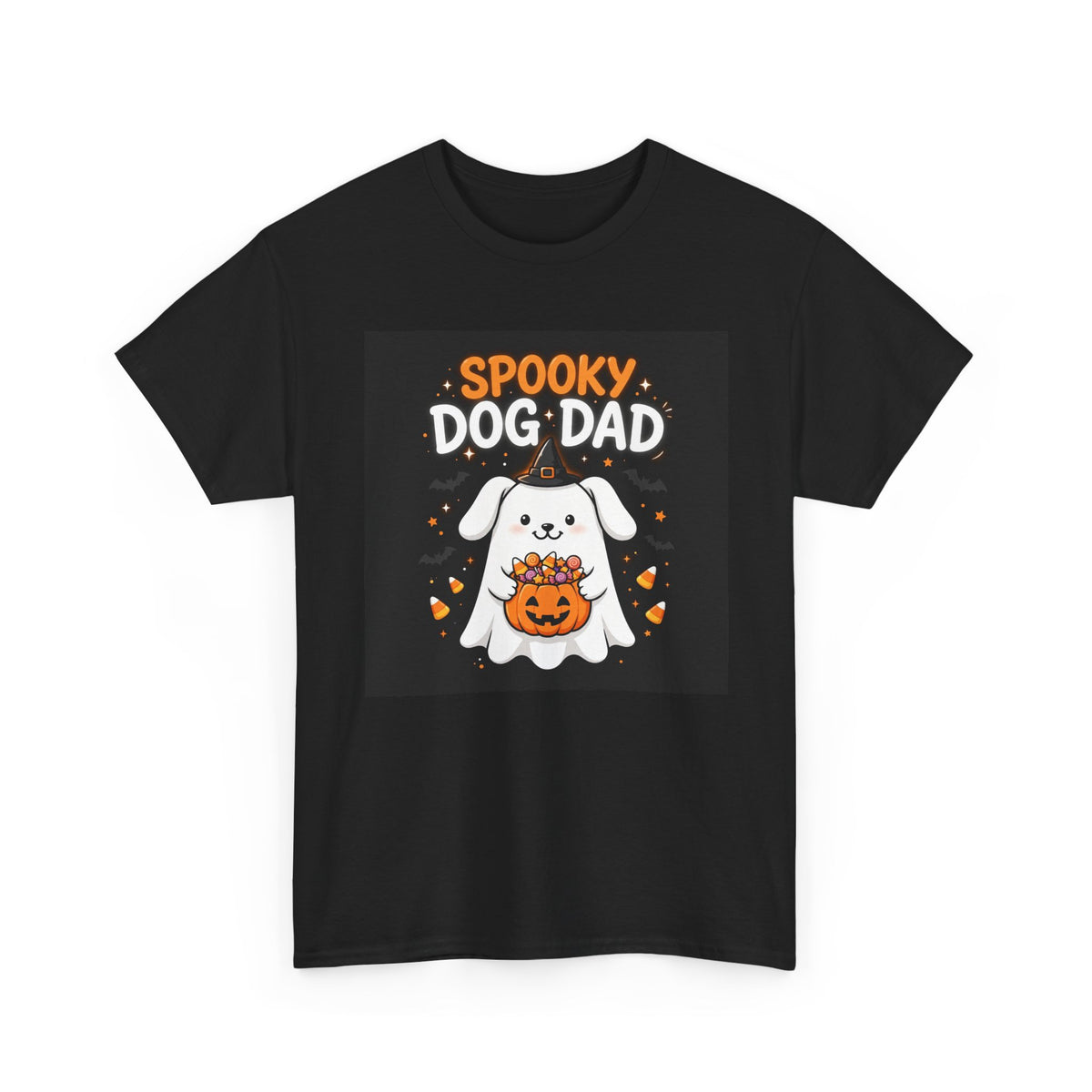 Spooky Dog Dad Halloween T-Shirt Black - Cute Ghost Dog Tee