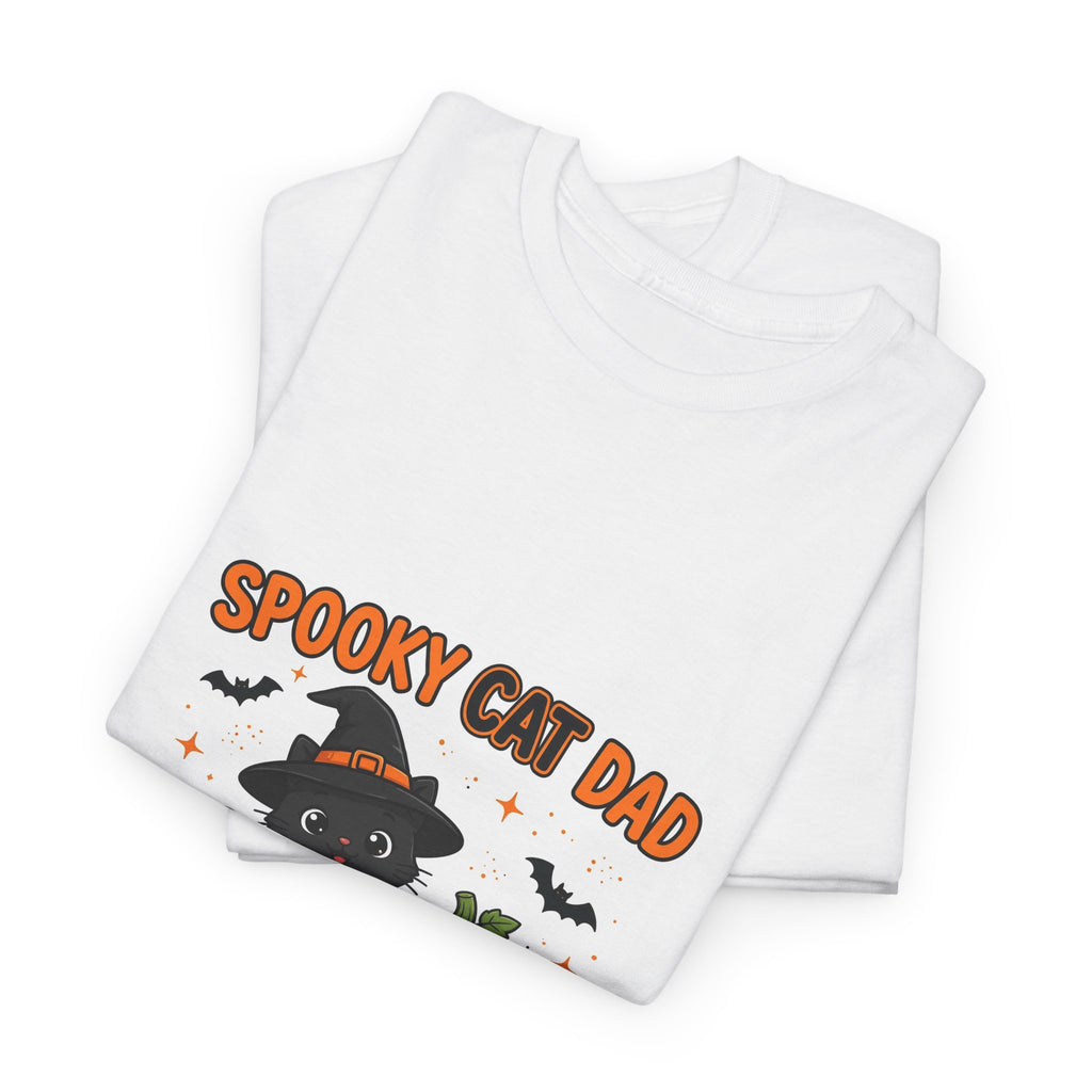 Spooky Cat Dad Halloween T-Shirt - Funny Witch Cat Tee