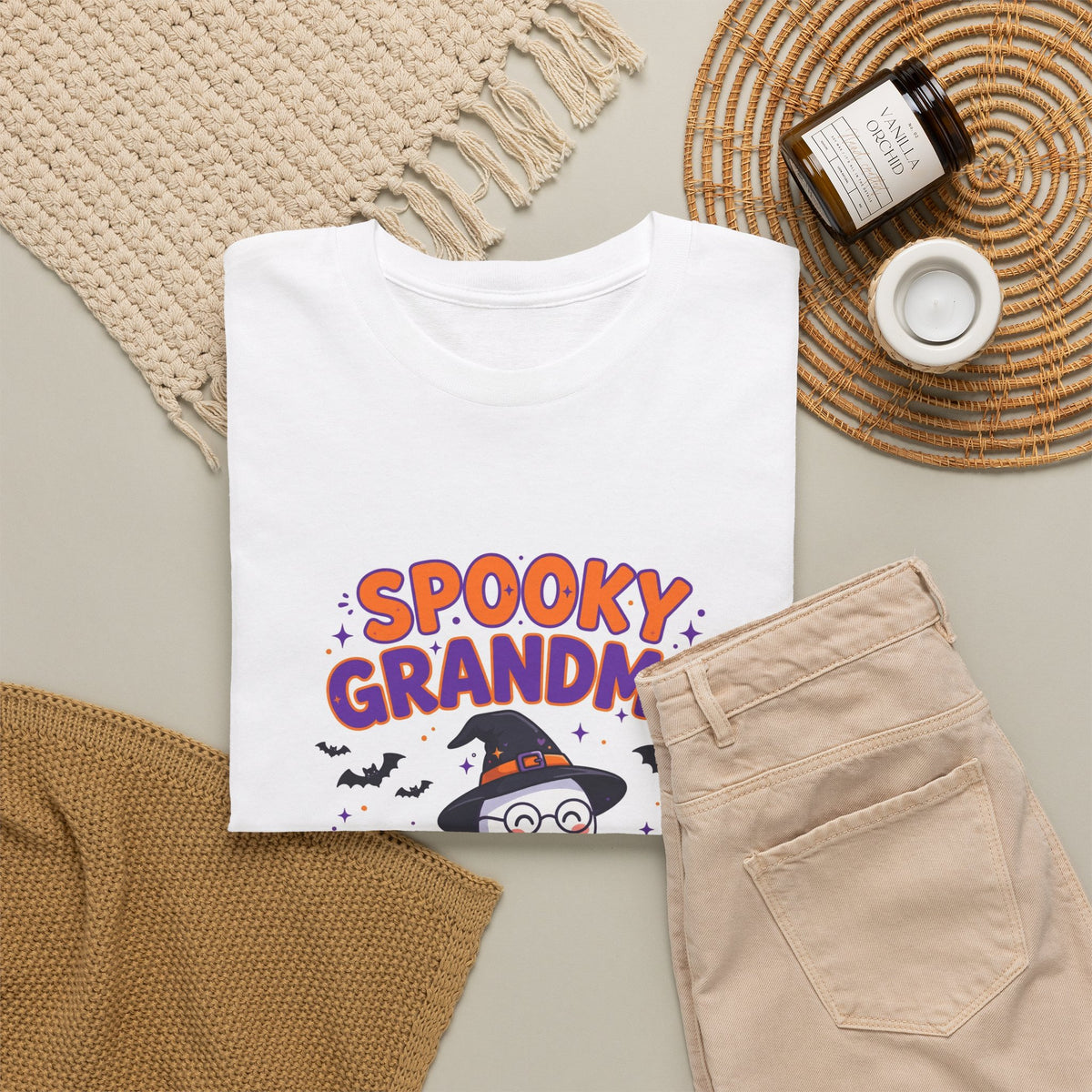 Spooky Grandma Halloween T-Shirt - Cute Witch Grandma Tee