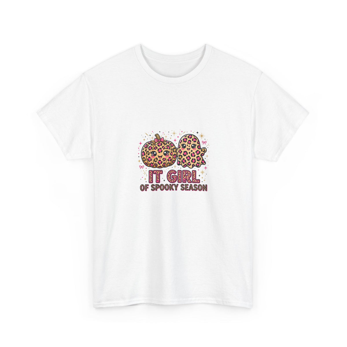 It Girl of Spooky Season Halloween T-Shirt - Leopard Pumpkin Tee